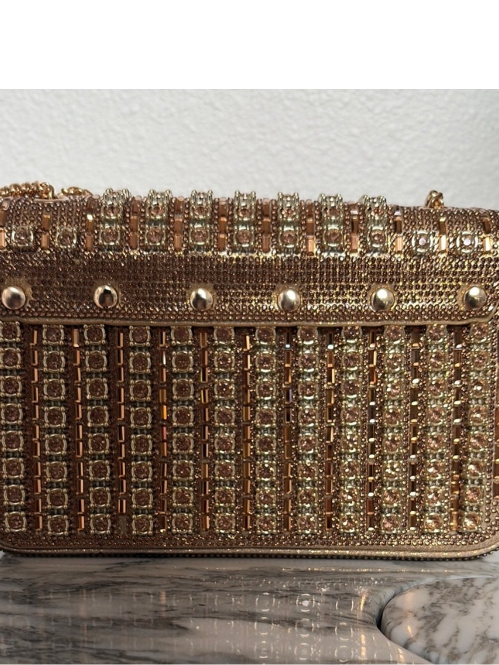 Beautiful Gold Crystal-Embellished Crossbody Bag - Picture 2 of 5